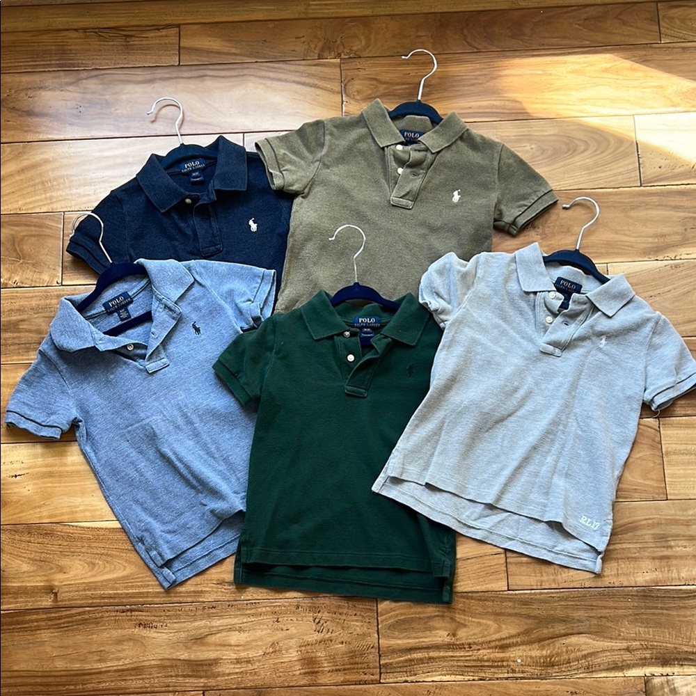 Ralph Lauren Polo Shirts Blue Green and Gray Classic Cotton Blend Bundle